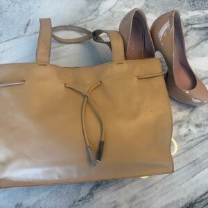 Tan Leather Tote Bag